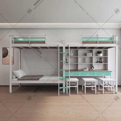 连体三人位组合床