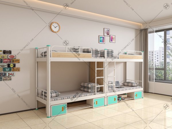 菲蒙家具员工宿舍铁架床冷轧钢材质无螺丝